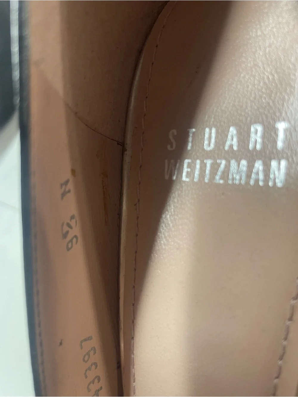 Stuart Weitzman Black Pointed Leather Heels